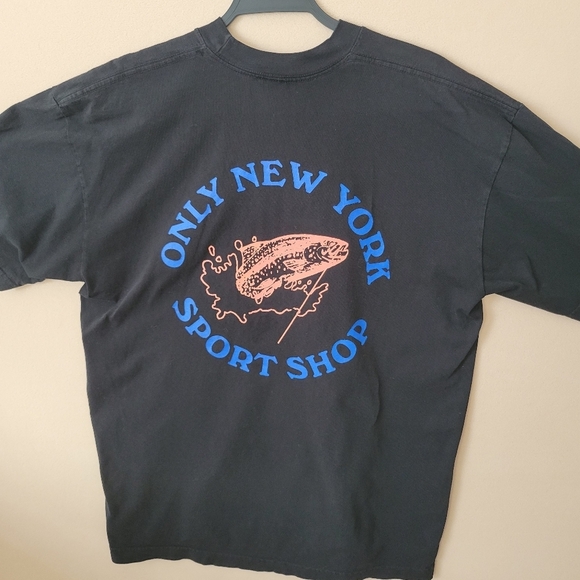 OnlyNY Graphic Tshirt Sportshop Fish Graphic Black Size Large Made‎ in USA - Picture 1 of 8